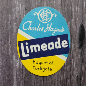 Limeade vintage drinks bottle label from Hague's of Parkgate