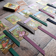 Load image into Gallery viewer, Woodland Snap vintage card game bookmark.  Racey Helps illustrations.
